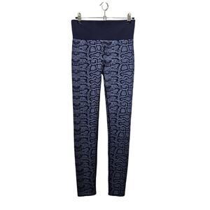Ryka Blue Snake Print Stretch Seamless Inseam 30" Running Gym Legging size Large